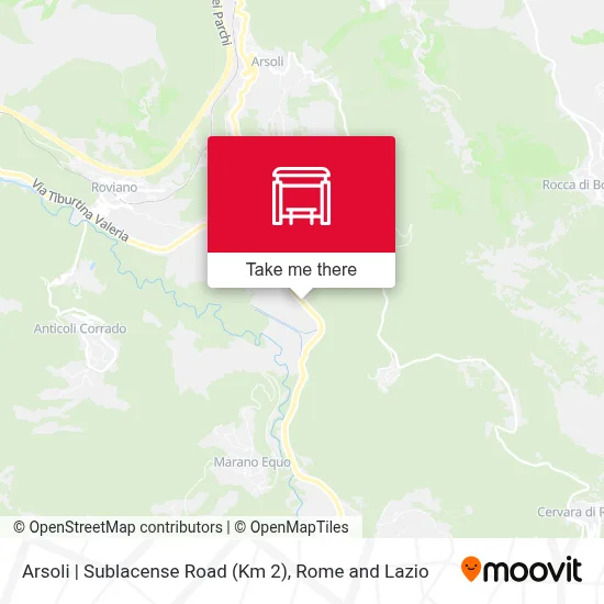Arsoli | Sublacense Road (Km 2) map