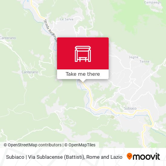 Subiaco | Via Sublacense (Battisti) map