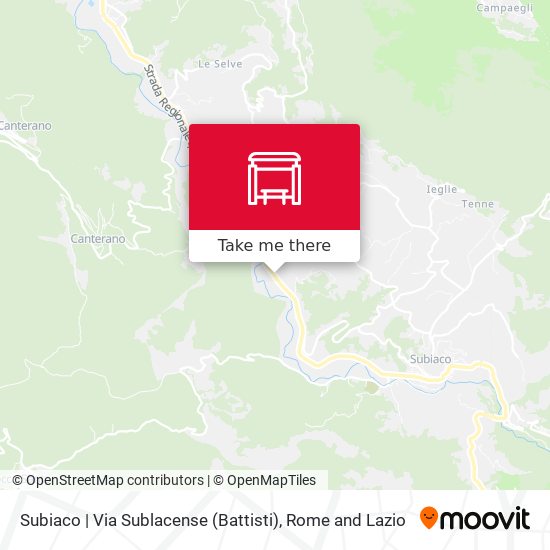 Subiaco | Via Sublacense (Battisti) map