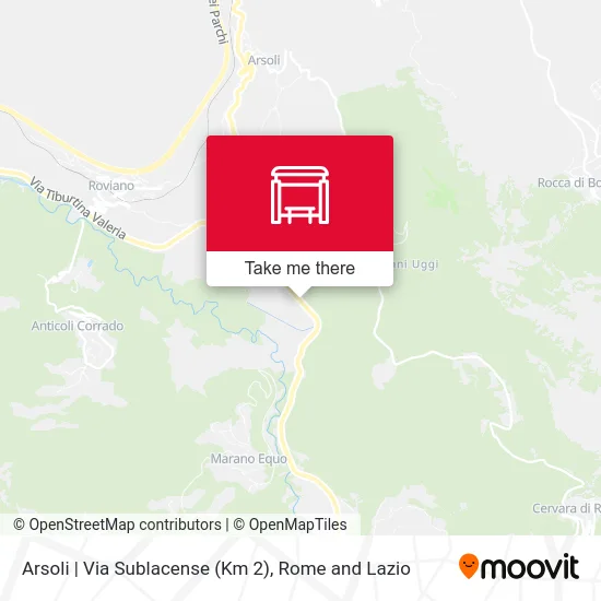 Arsoli | Via Sublacense (Km 2) map