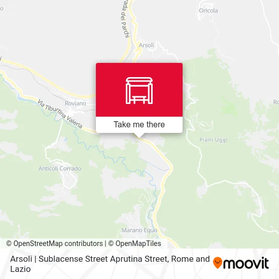 Arsoli | Sublacense Street Aprutina Street map