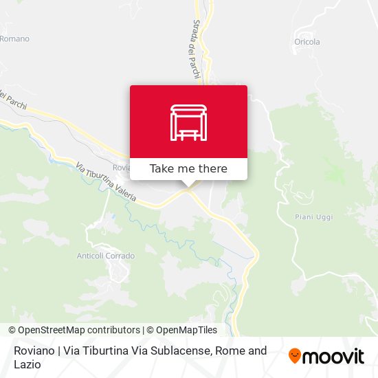 Roviano | Via Tiburtina Via Sublacense map