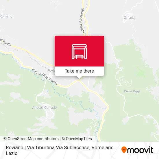 Roviano | Tiburtina Street Via Sublacense map