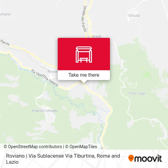 Roviano | Via Sublacense Via Tiburtina map