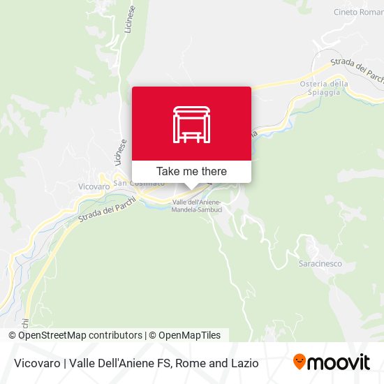 Vicovaro | Valle Dell'Aniene FS map