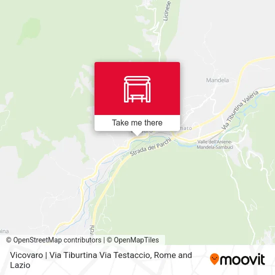 Vicovaro | Via Tiburtina Via Testaccio map