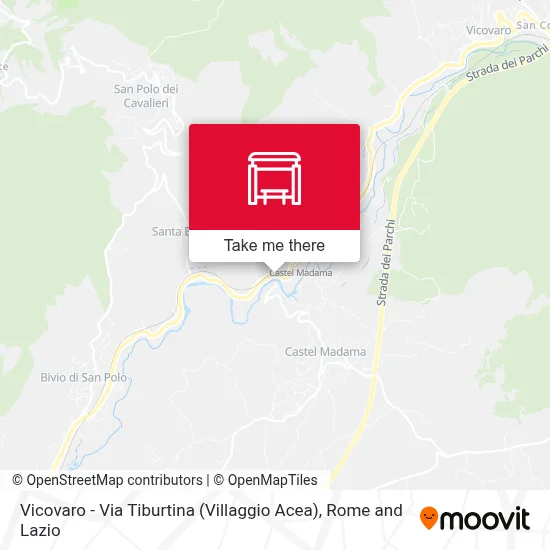 Vicovaro - Via Tiburtina (Villaggio Acea) map