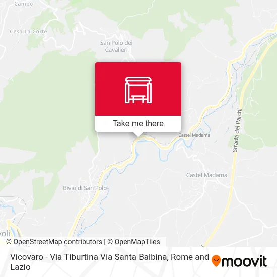 Vicovaro - Via Tiburtina Via Santa Balbina map