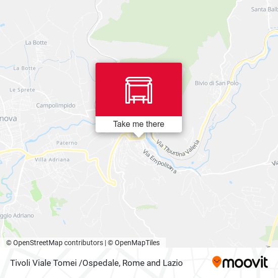 Tivoli Viale Tomei /Ospedale map