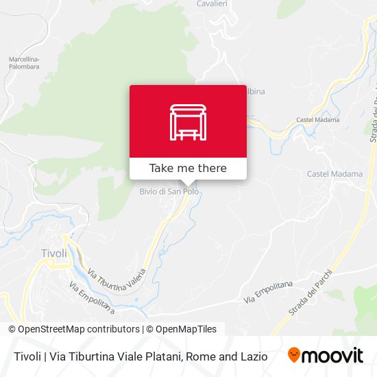 Tivoli | Via Tiburtina Viale Platani map