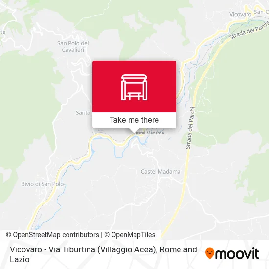 Vicovaro - Via Tiburtina (Villaggio Acea) map