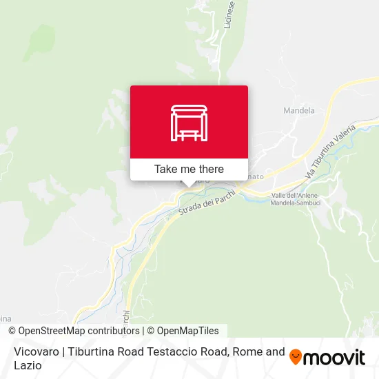 Vicovaro | Tiburtina Road Testaccio Road map