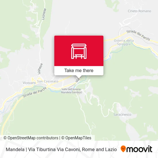 Mandela | Tiburtina Street Cavoni Street map