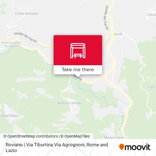 Roviano | Via Tiburtina Via Agrognoni map