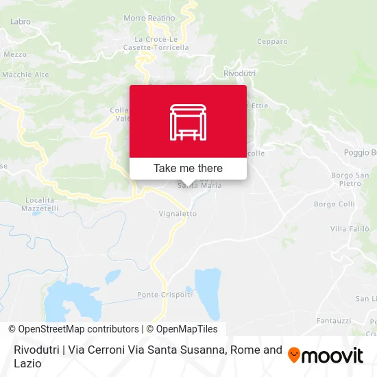 Rivodutri | Cerroni Street Santa Susanna Street map