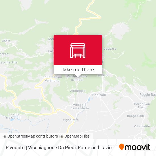 Rivodutri | Vicchiagnone Da Piedi map