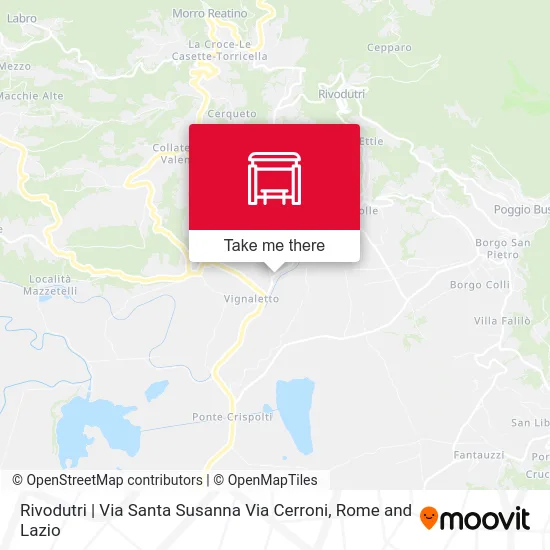 Rivodutri | Santa Susanna Street Cerroni Street map