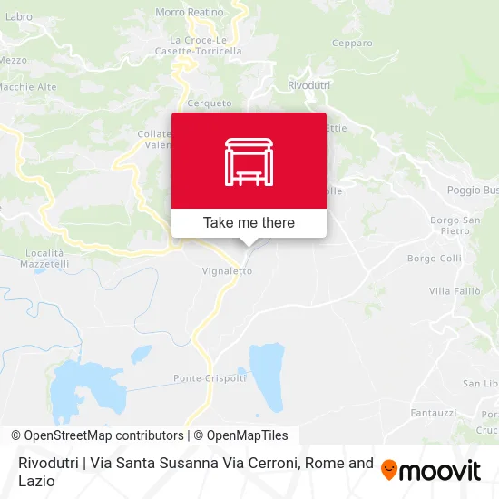 Rivodutri | Via Santa Susanna Via Cerroni map