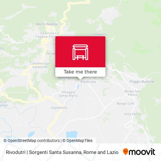Rivodutri | Sorgenti Santa Susanna map