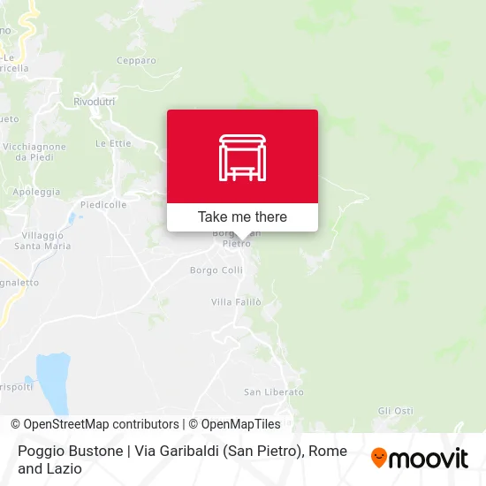 Poggio Bustone | Garibaldi Street (San Pietro) map