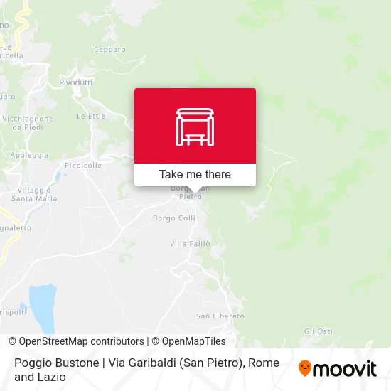 Poggio Bustone | Garibaldi Street (San Pietro) map