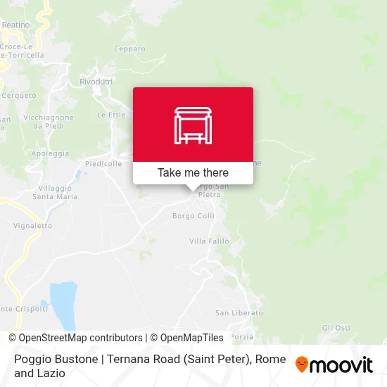Poggio Bustone | Ternana Road (Saint Peter) map