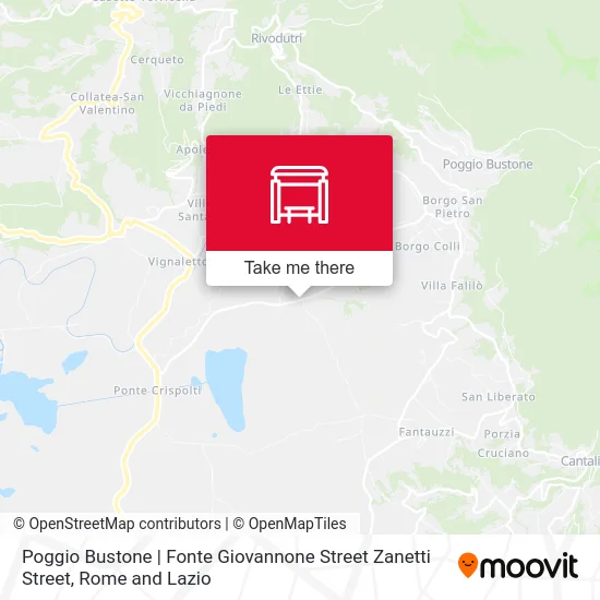 Poggio Bustone | Fonte Giovannone Street Zanetti Street map