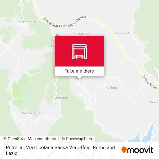 Petrella | Via Cicolana Bassa Via Offeio map