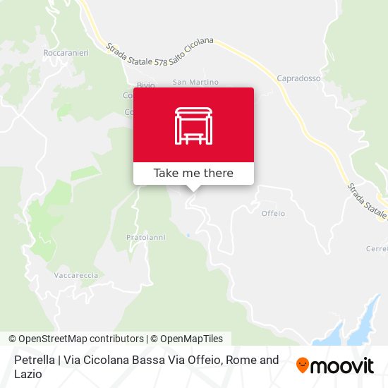 Petrella | Via Cicolana Bassa Via Offeio map