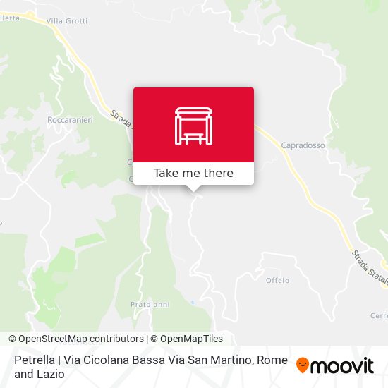 Petrella | Via Cicolana Bassa Via San Martino map