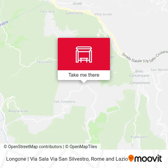 Longone | Sala Road San Silvestro Road map