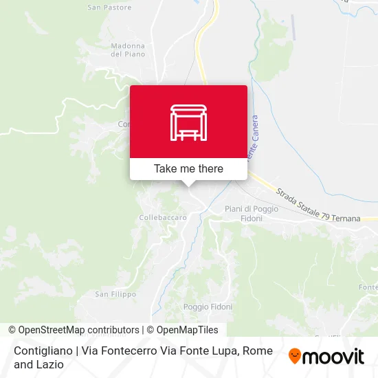 Contigliano | Fontecerro Street Fonte Lupa Street map