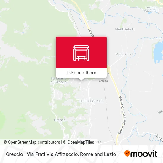 Greccio | Via Frati Via Affittaccio map