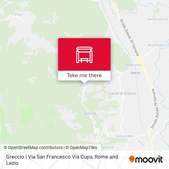 Greccio | Via San Francesco Via Cupa map