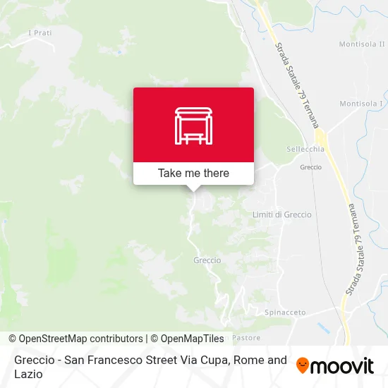 Greccio - San Francesco Street Via Cupa map