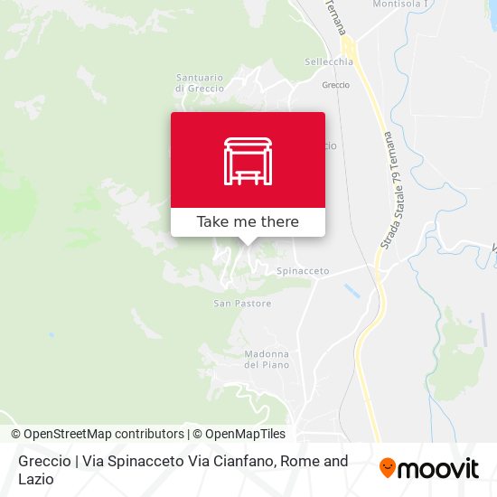 Greccio | Via Spinacceto Via Cianfano map