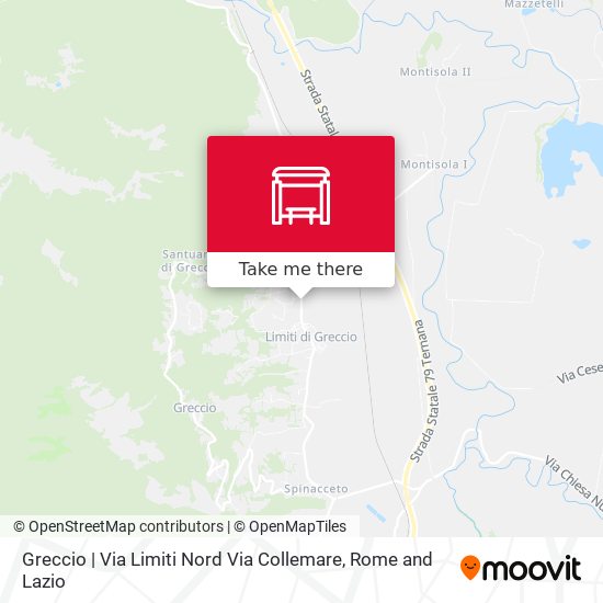Greccio | Via Limiti Nord Via Collemare map