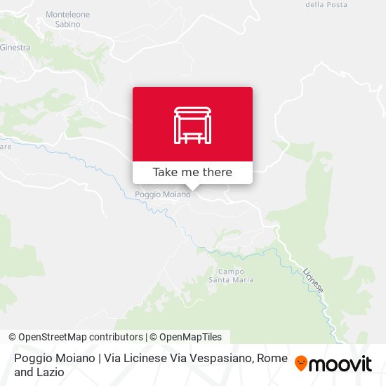 Poggio Moiano | Via Licinese Via Vespasiano map