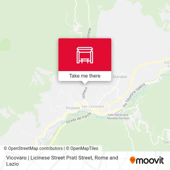 Vicovaro | Licinese Street Prati Street map
