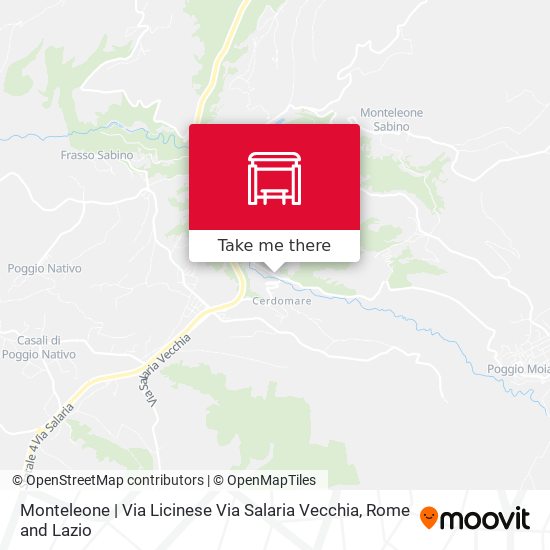 Monteleone | Via Licinese Via Salaria Vecchia map