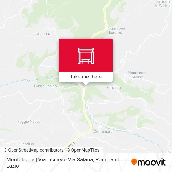 Monteleone | Via Licinese Via Salaria map