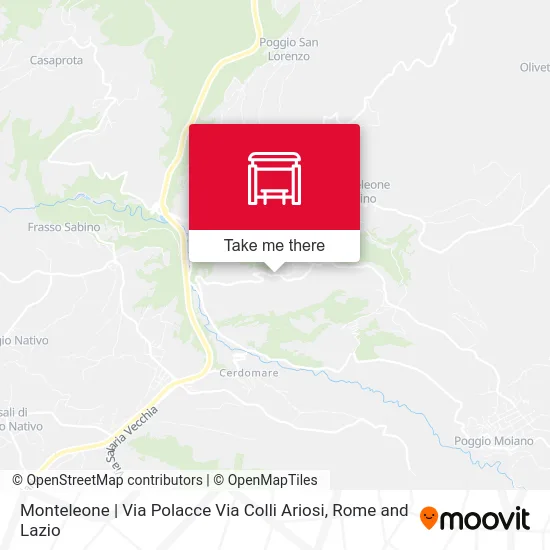 Monteleone | Via Polacce Via Colli Ariosi map