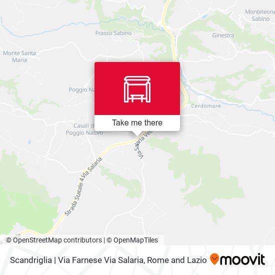 Scandriglia | Via Farnese Via Salaria map
