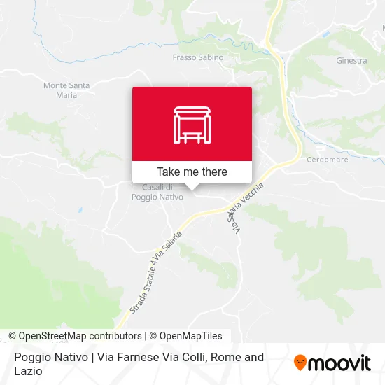 Poggio Nativo | Farnese Road Colli Road map