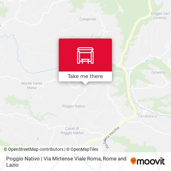 Poggio Nativo | Via Mirtense Viale Roma map