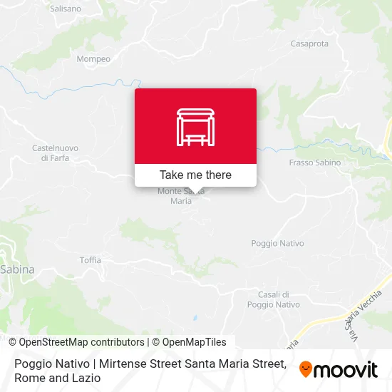 Poggio Nativo | Mirtense Street Santa Maria Street map
