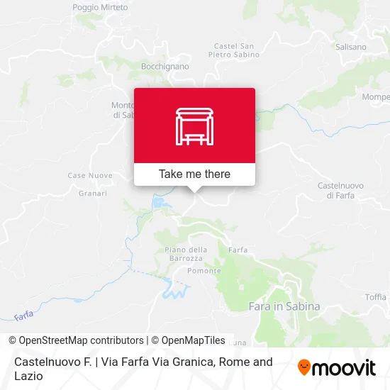 Castelnuovo F. | Farfa Road Granica Road map