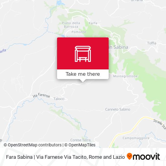Fara Sabina | Via Farnese Via Tacito map