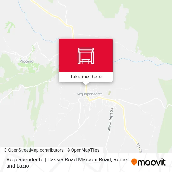 Acquapendente | Cassia Road Marconi Road map