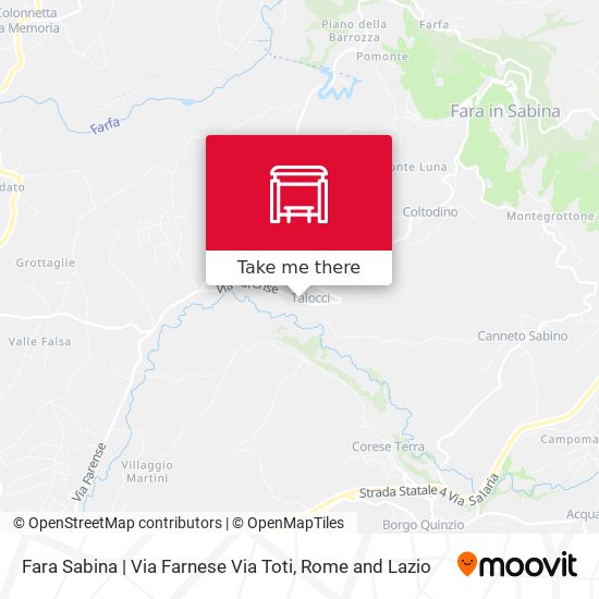 Fara Sabina | Via Farnese Via Toti map